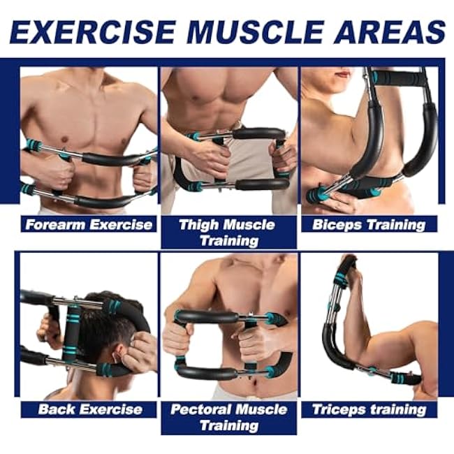 Pro-Grade Twister Arm Trainer- 30-100lb Adjustable Chest Workout Equipment for Men&Women,Beginners or Professional, Adjustable Portable Arm Chest Exerciser with Anti-Slip Grips for Home Gym