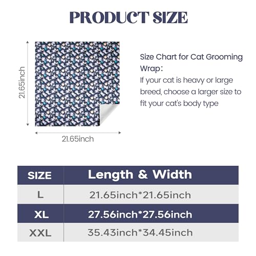 Image of 21.7'' Cat Wrap for Cutting Nails, Cat Restraint for Nail Clipping, Cat Swaddle Wrap for Adult Cats, Cat Burrito Wrap Can Be Applied to Cat Nail Trimming, Large, Within 6lbs