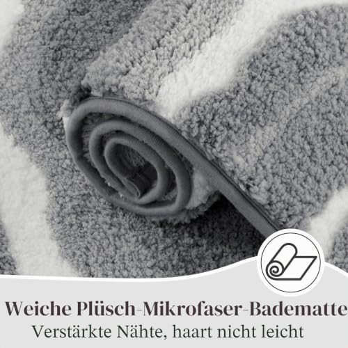 Enyhom Badematte Grau 45x65cm, Klein Badematten & Badteppich für Badezimmer – Ansicht 6