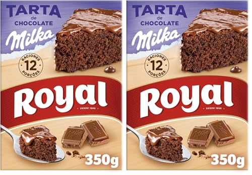 Royal Tarta de Chocolate Milka, Preparado en Polvo, 12 Raciones, 350g (Paquete de 2)