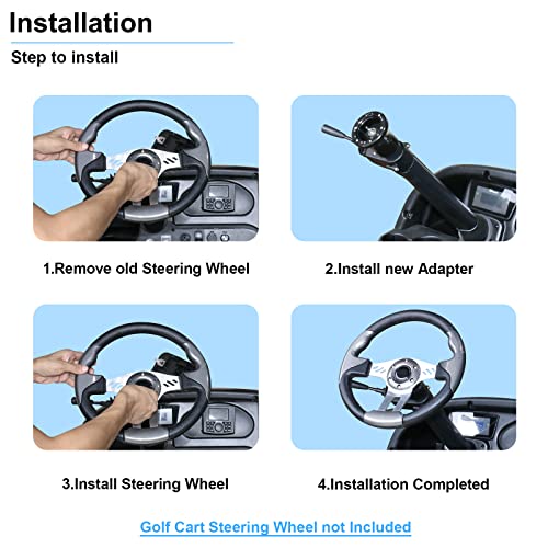 Dewkake EZGO TXT&RXV Steering Wheel Adapter, Golf Cart Steering Wheel