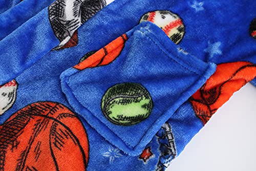 Image of Girls Fleece Robe Boys Hooded Bathrobe Soft Flannel Robe For Kids
