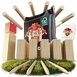 Liebholz® Original Kubb Wikinger Wurfspiel [TESTSIEGER] inkl. Tragebeutel & Spielanleitung -...