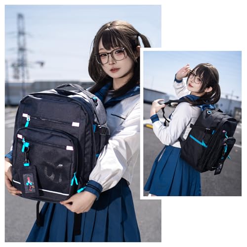 Image of FIREFIRST x Hatsune Miku Backpack,Green-Miku Merch Birthday Gift | Includes a Card Sleeve,Miku Anime Backpacks for Outdoor,Travel,Concerts,Cosplay,with Computer Compartment