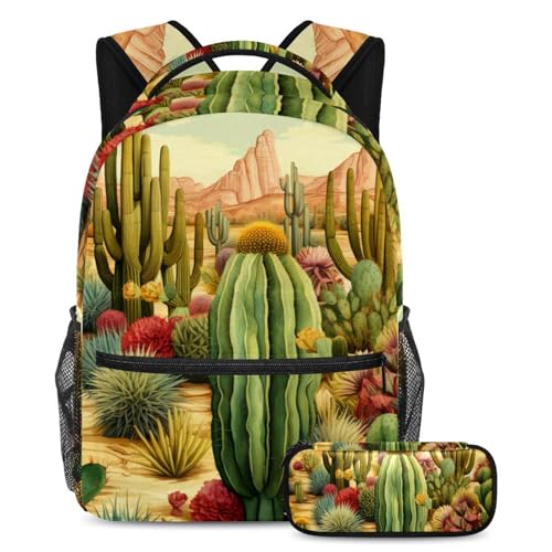 Sac à dos cactus grand format résistant à l'usure pour éviter de racheter un cartable ado