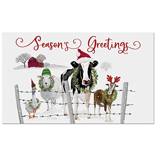 Counterart Holiday Greeters Indoor/Outdoor Entryway Mat Made In The Usa Low Profile Protective Non-Skid Rubber Backing Easy To Clean 29.5" By 17.75" #TOP11