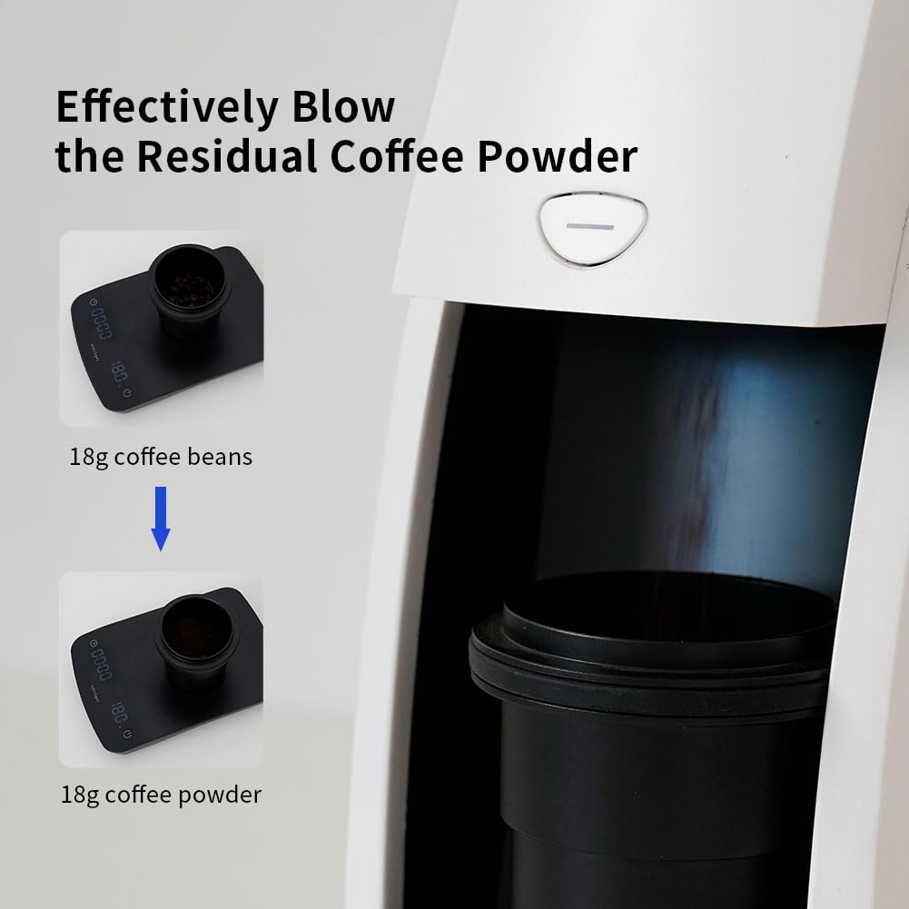 Kaffeemühle Einzeldosis-Trichter, kompatibel mit Baratza Encore Kaffeemühle, Silikonbalg mit mentalem Deckel, zum Ausblasen von Restkaffeesatz, Weiß