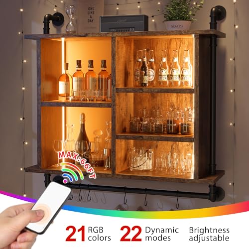 Reibii RBFS95BR01 37 Inch Floating Shelves For Wall With Led Wall Shelves For Kitchen Storage Industrial Pipe Shelving thumb #8