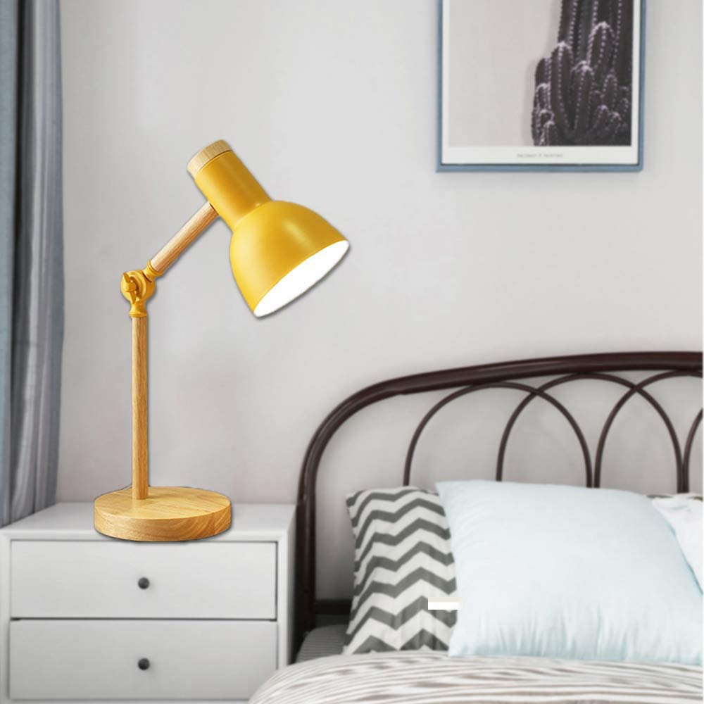 Metalowa dekoracyjna lampa biurowa LED BUREAU E27 Drewniana lampa nowoczesna regulowana lampa przemysłowa biuro czytanie lampa sypialnia lampa studiowanie, [A+],D