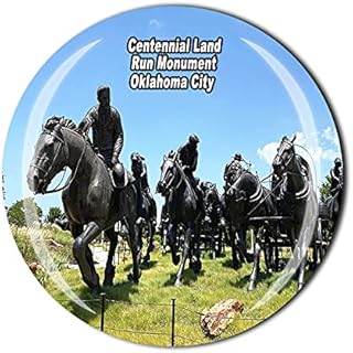 America 3D Oklahoma City Centennial Land Run Monument Lodówka Magnes Pamiątka Szkło kryształowe Magnes Podróżna pamiątka Kolekcja Prezent Dekoracja domu kuchni