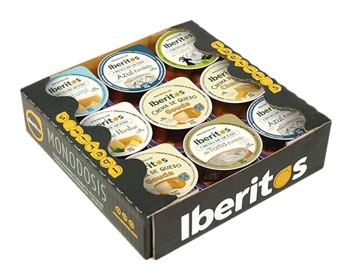 Iberitos - Surtido de Quesos Crema de Monodosis - Variedad de Sabores Cremosos para Untar en Panes y Canapés - Contiene Lactosa - Bandeja con 18 Unidades de 23 g