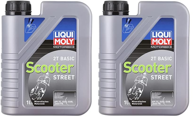 LIQUI MOLY Motorbike 2T Basic Scooter | 1 L | Motorrad 2-Takt-Öl | Art.-Nr.: 1619, farblos (Packung mit 2)