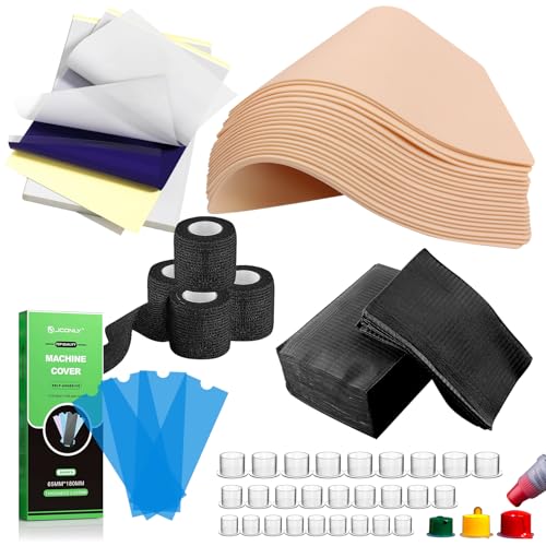 Professional Tattoo Practice Kit for Beginners: 614 Pcs Realistic Training