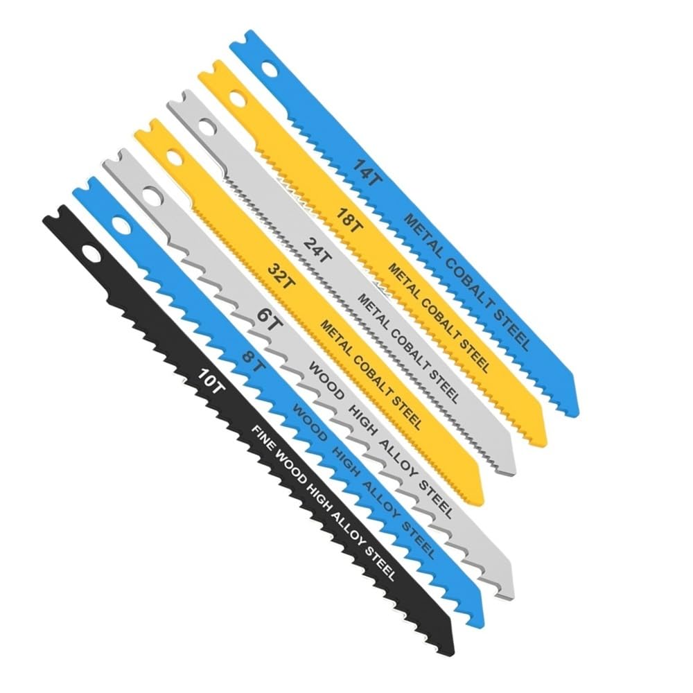 34pcs High Carbon Steel Jig Saw Blades Assorted, U-Shank Wood Metal Plastic Sharp Cutting Blades Set