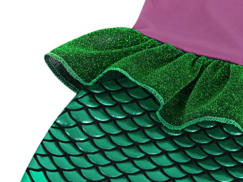 Eledobby Little Mermaid Dress For Grils Toddler Princess Dress Up Birthday Party Outfit With Wig/Necklace Green Size 2-3T #TOP4