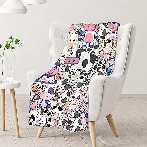 Mercuryelf Cow Throw Blanket - Soft, Fuzzy & Warm - 30x40 Inches Small Blankets for Lap, Crib - Cute Throws Gift for Kids