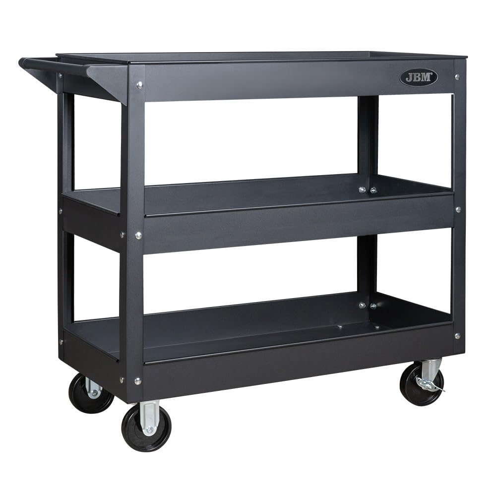 Carrello Porta Attrezzi da Officina 3 Ripiani in Acciaio SPCC, Portautensili Professionale con 4 Ruote, Capacità 100 kg, per Meccanici, Carrozzerie e Gommisti