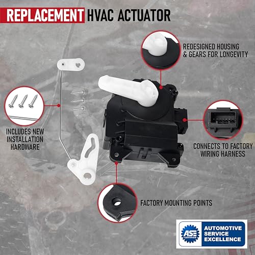 Image of HVAC Air Blend Door Actuator Heater Replacement by AA Ignition - Driver Side - Compatible with Ford & Lincoln Vehicles - 2007-2014 Edge, 2007-2015 MKX - Replaces Parts 604-239, 7T4Z19E616B - Left Main