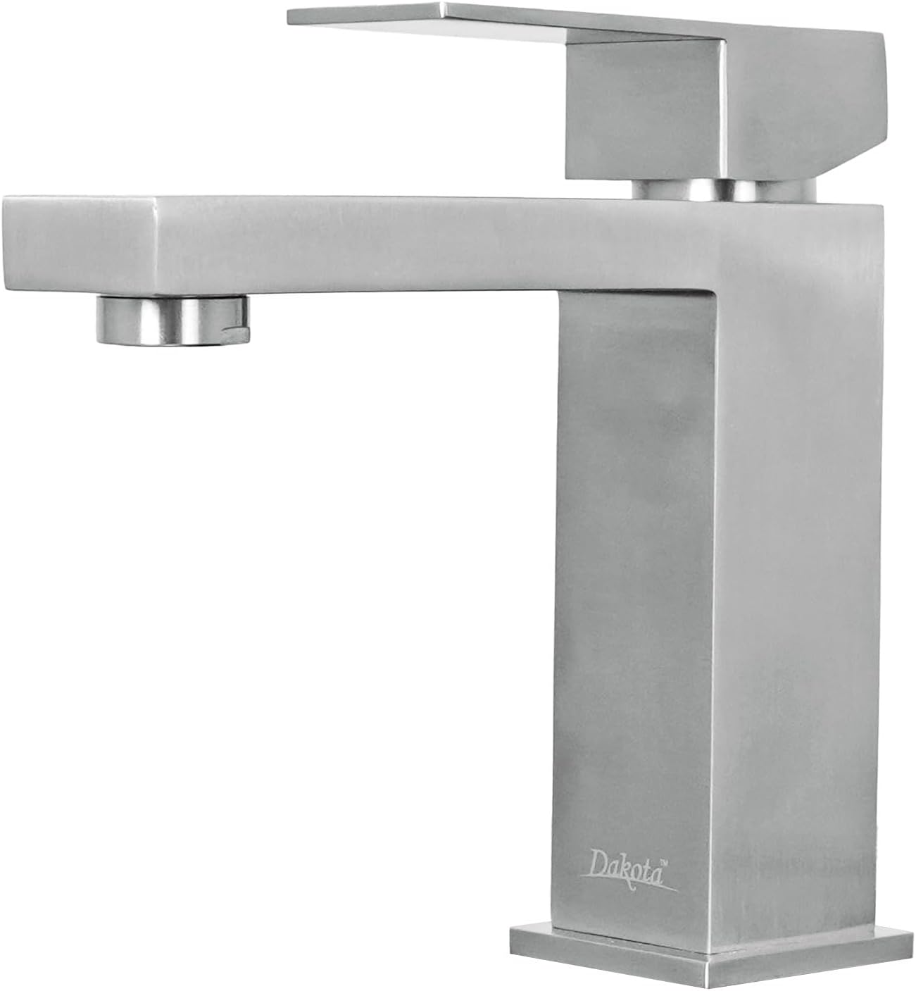 Dakota Brushed Nickel Bathroom Faucet – Single Handle, 1-Hole Vanity Sink Faucet, Modern Deck-Mount, cUPC Certified.