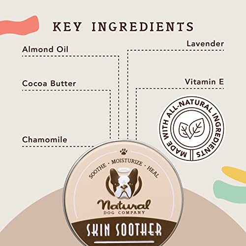 Natural Dog Company Skin Soother, 1 Oz. Tin, Allergy And Itch Relief For Dogs, Dog Moisturizer For Dry Skin, Dog Lotion, Ultimate Healing Balm, Dog Rash Cream #TOP3