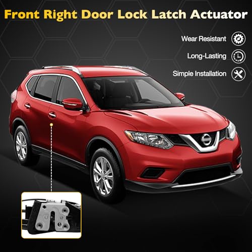 Image of Door Lock Actuator Front Right Passenger Side Compatible with 2014-2020 Nissan Rogue Sport Utility, Passenger Lock Actuator Side Replace#805004BA0A 80500-4BA0B