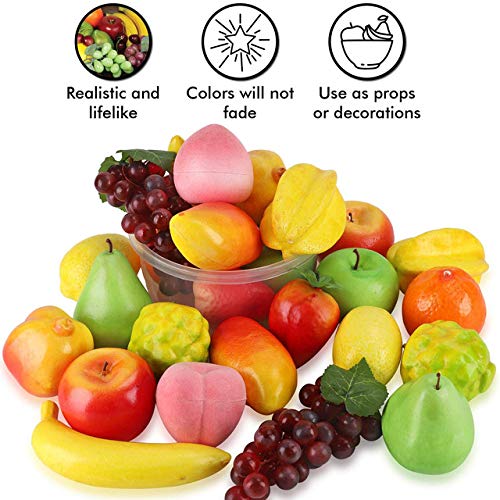 image for Liberty Imports Set of 26 Realistic Artificial Fake Fruit Lifelike Dec