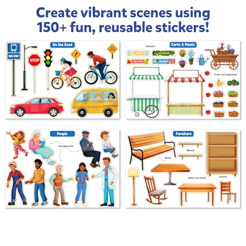 Skillmatics Learning Stickers - 150+ Reusable Stickers for Creative Storytelling & Skill-Building, Educational Travel Activity, Preschool & Kindergarten Toy, Gifts for Kids Ages 3, 4, 5, 6, 7 - Image 6