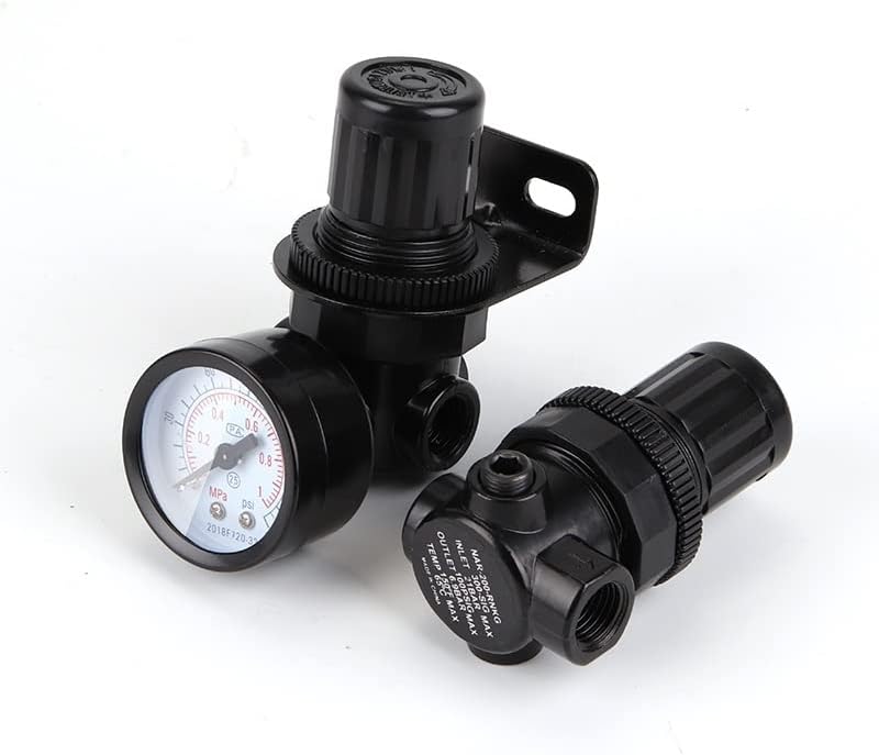 NAR-200-RNKG G1/4 Pneumatic Pressure Regulating Valve Reducing R07 Regulator with Gauge and Bracket Zinc Alloy NAR200 (Color : NAR-200 NO Gauge)