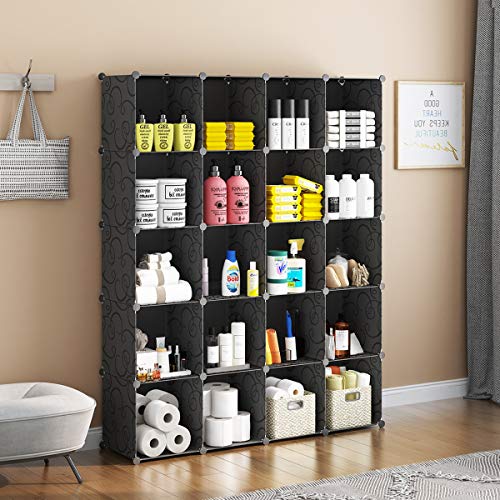 KOUSI Clothes Storage Shelves, Room Organizer, Black