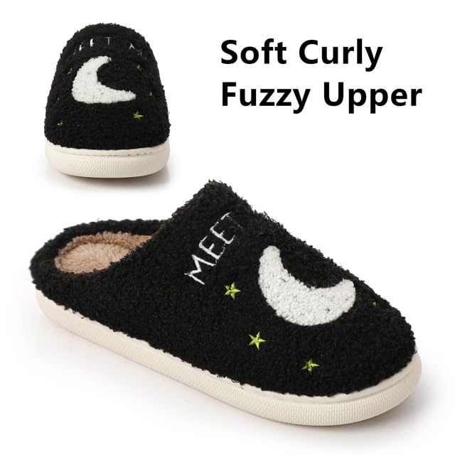 Feionusin Meet Me At Midnight Slippers for Womens Mens Warm Fuzzy Slippers Memory Foam Cloud Slides Slip-on Cozy Winter Indoor Bedroom Pillows Flat Shoes4