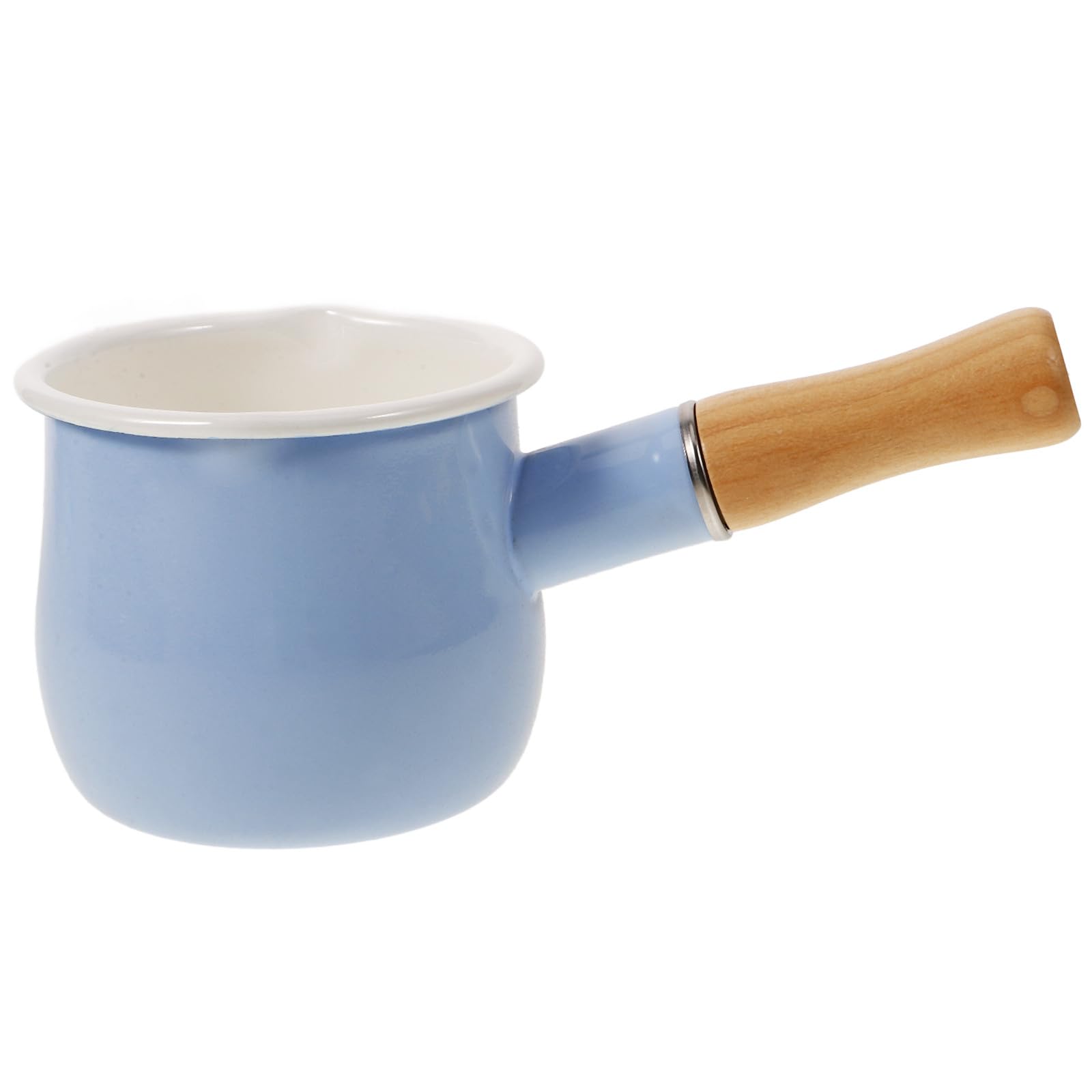 ABOOFAN Olla de Leche Esmaltada Azul 10 Cm Mini Cacerola Multifunción Antiadherente Mango Ergonómico para Cocina y Preparación de Alimentos Infantiles