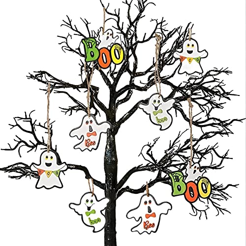 VALERY MADELYN 24pcs Adornos de árboles de Halloween, Decoración de Fantasma para Colgar en la Pared de Halloween Cover
