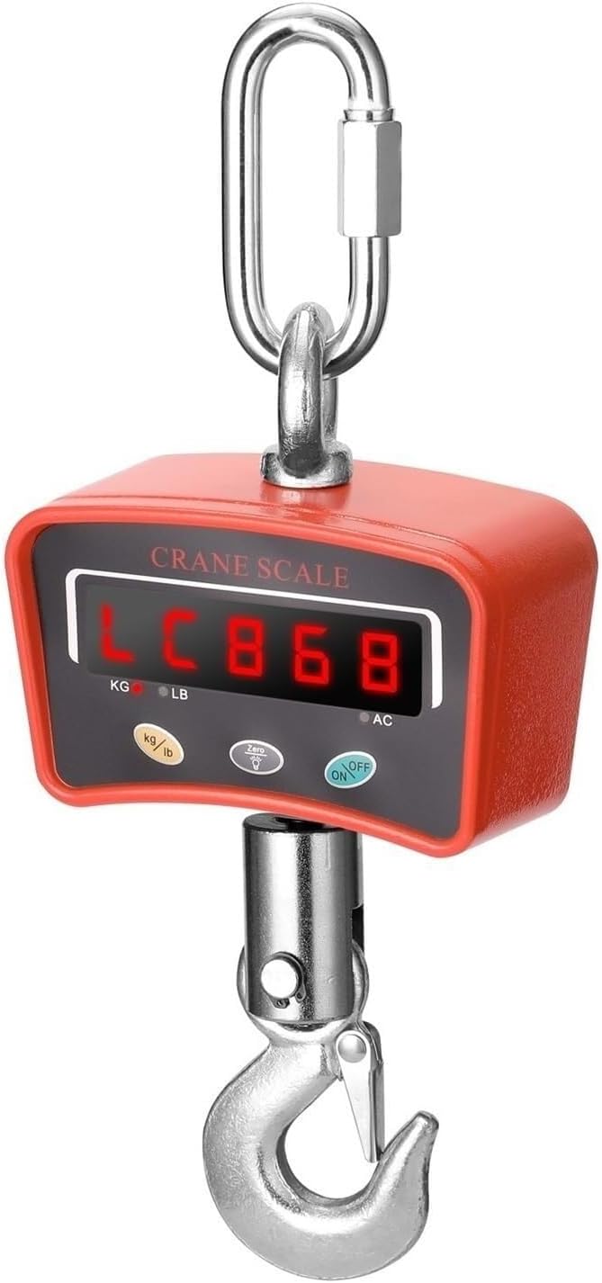 Portable Industrial Electronic Heavy Weight Hook Hanging Scale, Digital Crane Scale, Crane Scale, Mini LCD Digital 1000 kg Crane Scale for Construction Site Transportation