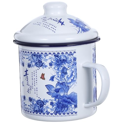 Tazza da ufficio in smalto: la tazza da tè in smalto può essere utilizzata per contenere caffè, tè, latte, acqua, bibite, cioccolata calda e altre bevande a piacere