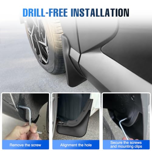 Image of Nilight Mud Flaps Splash Guards for Hyundai Kona 2024-2026 | No Drilling Precision Fit, Heavy Duty All Weather Protection, Front & Rear Set