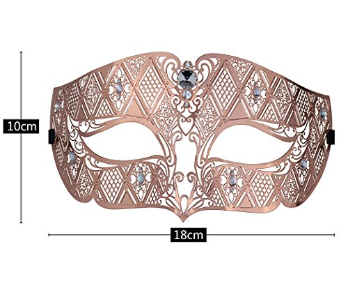 Image of Thmyo Couple's Venetian Masquerade Masks, Metal Mask Costumes Mardi Gras Prom Mask Set