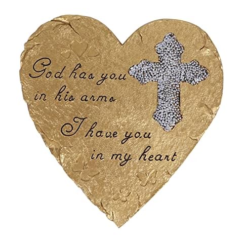Heart Shaped Memorial Stepping Stone,Weight 2.93 lbs Sympathy Garden Stone for Loved One,Garden Remembrance Stones,Resin Outdoor Decor Cover