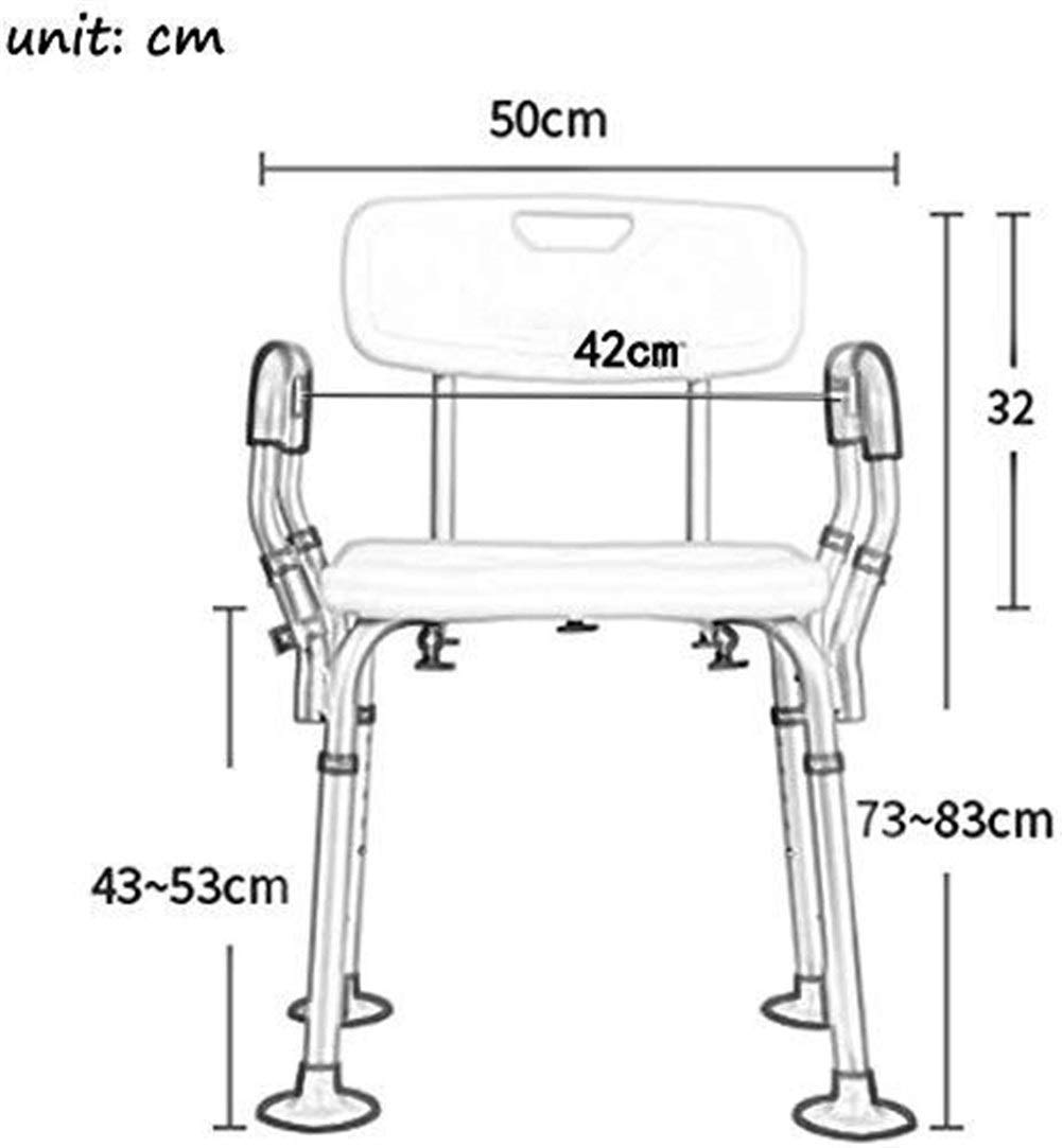 Taburete para Ducha Asiento de baño Flotador Altura Regulable con apoyabrazos Aluminio Ligero con Respaldo Personas Mayores con discapacidad Taburete para Ducha, Seguridad para per