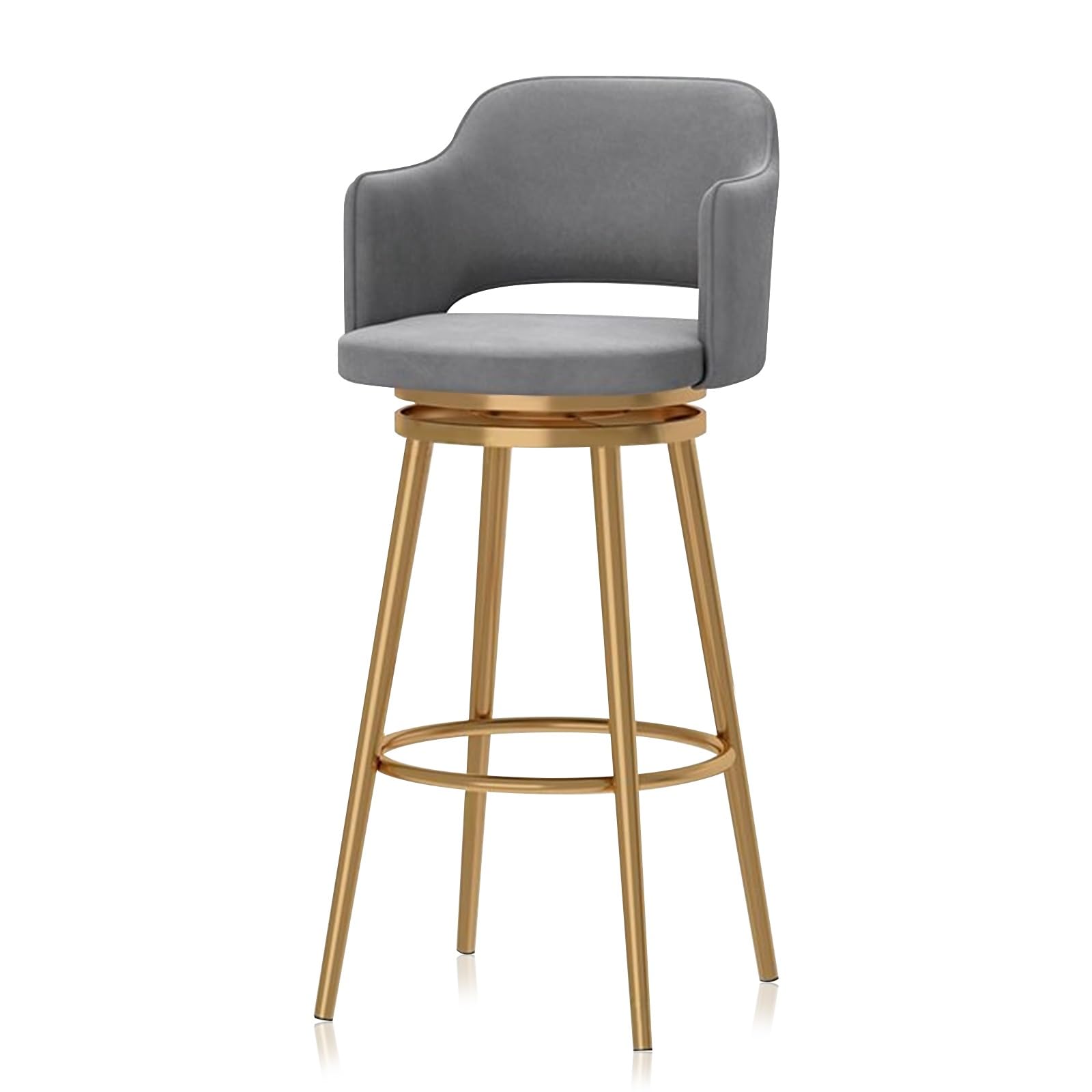 Tabouret de bar pivotant à 360° hauteur comptoir velours chaise cuisine métal