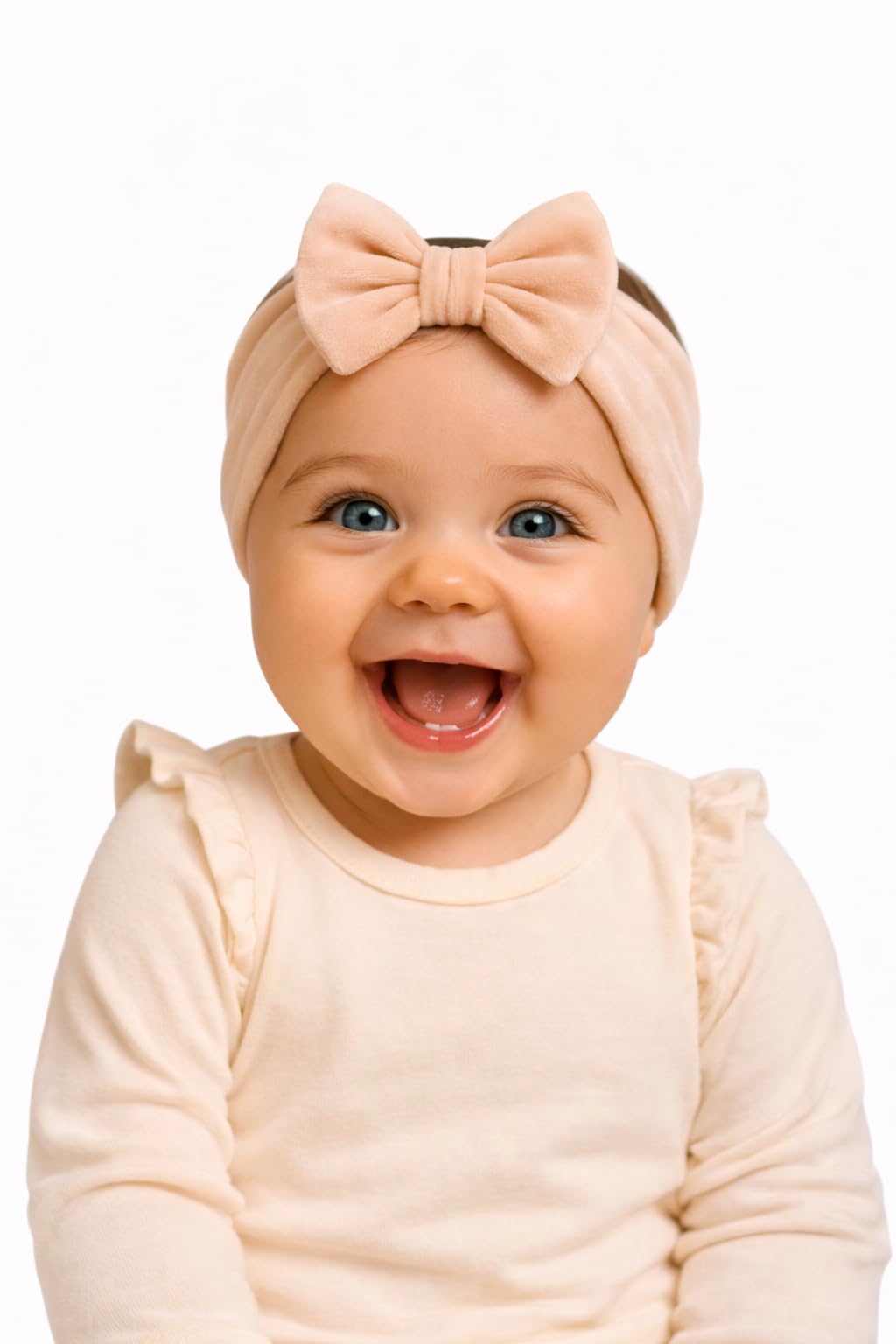 Sarose Soft Velvet Headband/Hairband/Headbow for Baby Girl Newborn Infant Toddlers (Beige, 0 to 12Y)-image-47