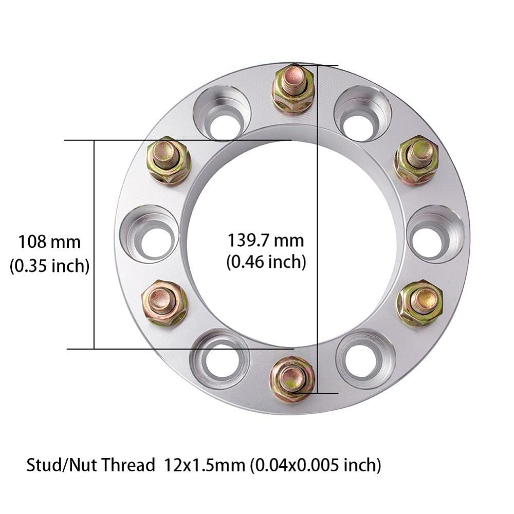 Joints Moyeu Roue Élargis 4 Pièces PCD 6x139.7 Adaptateur D'entretoise De Roue De Voiture Alésage Central 108MM Filetage M12X1.5 Épaisseur 35mm Moyeu Centré 6 Pattes