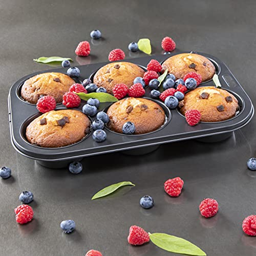 Non-Stick 6-Cup Muffin Pan - Carbon Steel, Dishwasher Safe - Image 4