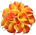 YILIYAJIA Calla Lily Bridal Wedding Party Decor Bouquet PVC Latex Real Touch Flower Artificial Flowers,Pack of 20 (Sunset)