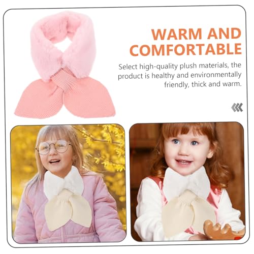 Bufanda de felpa para niños y calentadora de cuello infantil pack beige 5