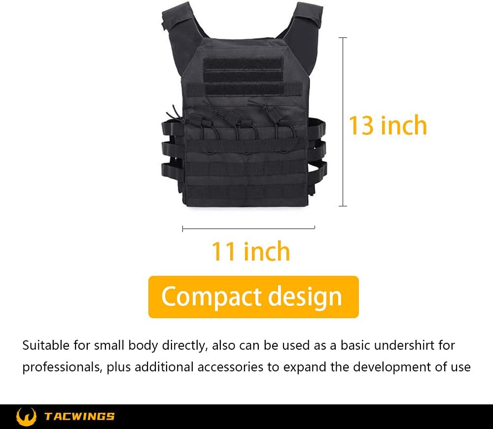TACWINGS Tactical Molle Vest Military Tactical Gear Adjustable Lightweight Protection Vest for Outdoor Paintball Training : Sports & Outdoors