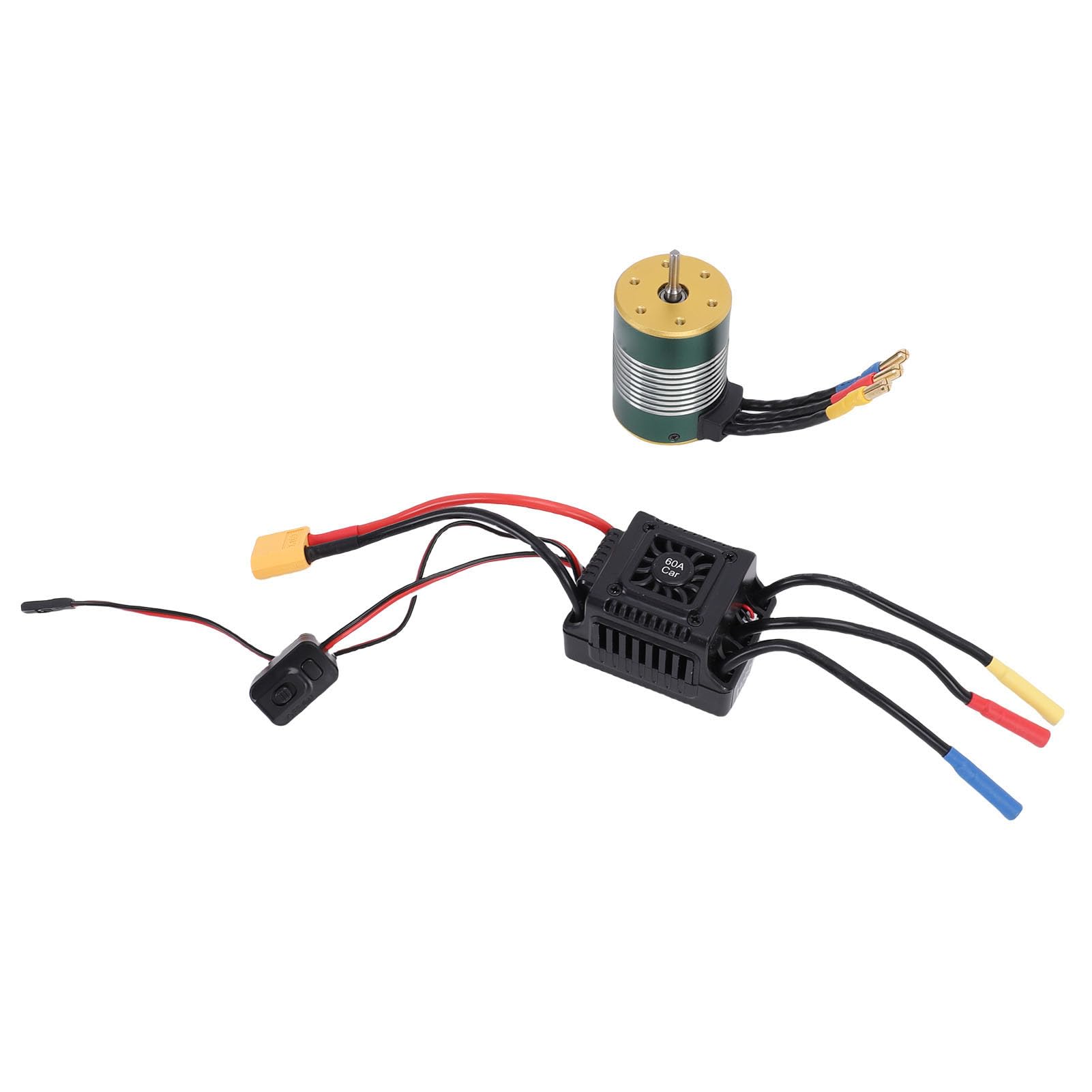 RiToEasysports Motor sin Escobillas S3650 4300KV, Equilibrado de Precisión, Resistente Al Agua, Eje de 3,175 Mm con Controlador de Velocidad Eléctrico ESC de 60 A, Conjunto Combinado para Coche y