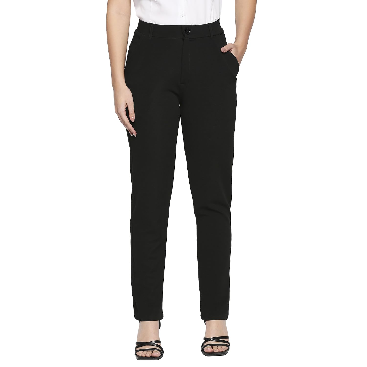 Women's Cotton Straight fit Formal Trouser-image-30