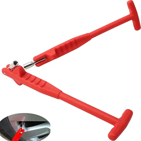YehVeh 2 Pack Valve Stem Puller Installer Removal Tool No Scratch Repair Remover Extender Adapter Replacement Universal for Auto Bicycle Tyre Car Tire Valve Stem Cores Red
