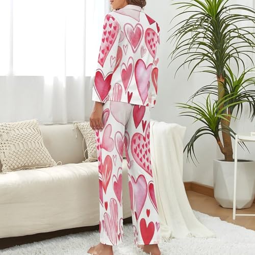 Pyjama d'amour à l'aquarelle pour femme en taille généreuse - 3