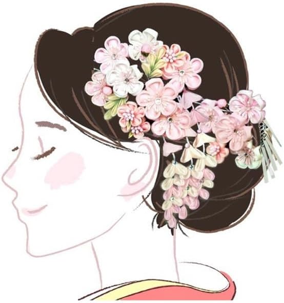 506ag87◎七五三 三歳 女の子 アンティーク着物のみ 牡丹 濃オレンジ